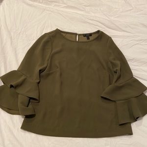 J. Crew LanaTiered Crepe Ruffle Bell Sleeve Blouse sz. 6